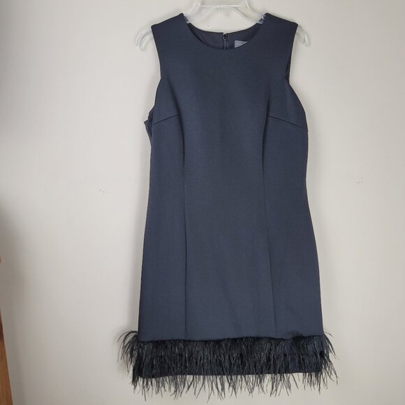 Donna Ricco Feather-Hem Sleeveless Sheath - Picture 5 of 15